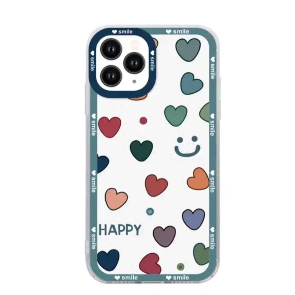 Brand new Apple IPhone 14 Pro Max Happy heart 🩷🩵💜 Silicone Phone case